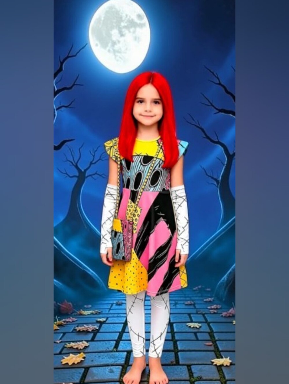 Kids Sally Inspired Patchwork Dress Inspired by Nightmare Before Christmas, 10
